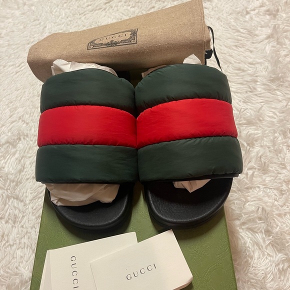 Gucci Padded Web Slide Sandals - Picture 6 of 16